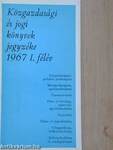 Közgazdasági és jogi könyvek jegyzéke 1967 I. félév