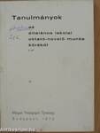 Tanulmányok az általános iskolai oktató-nevelő munka köréből II. (töredék)