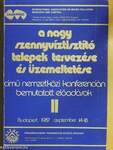 A nagy szennyvíztisztító telepek tervezése és üzemeltetése című nemzetközi konferencián bemutatott előadások II.