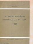 Államilag minősített növényfajták jegyzéke 1986