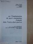 Sur l'implantation du parti communiste francais dans l'entre-deux-guerres