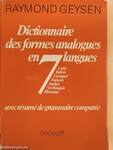 Dictionnaire des formes analogues en 7 langues