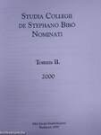 Studia Collegii de Stephano Bibó Nominati Tomus II. 