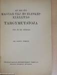 Az 1927. évi magyar táj- és életkép-kiállítás tárgymutatója