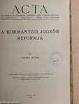 A kormányzói jogkör reformja