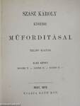 Szász Károly kisebb műforditásai I. (töredék) 