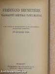 Ferdinand Brunetiére válogatott kritikai tanulmányai