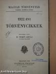 1922. évi törvénycikkek