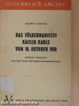 Das Völkermanifest Kaiser Karls von 16. Oktober 1918