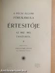 A Pécsi Állami Főreáliskola értesitője az 1902-1903. tanévről