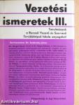 Vezetési ismeretek III.