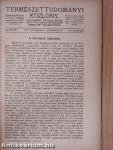 Természettudományi Közlöny 1919. január-deczember/Pótfüzetek a Természettudományi Közlönyhöz 1919. január-deczember