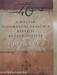 A Magyar Tudományos Akadémia Néprajzi Kutatóintézete (1967-2007)