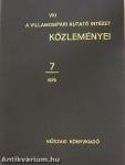 A Villamosipari Kutató Intézet közleményei 7.