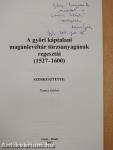 A győri káptalani magánlevéltár törzsanyagának regesztái (1527-1600) (dedikált példány)