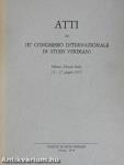 Atti del III Congresso Internazionale di Studi Verdiani