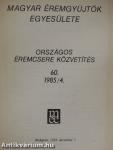 Magyar Éremgyűjtők Egyesülete Országos éremcsere közvetítés 1985/4