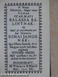 Balassa Bálint és Rimai János istenes éneki