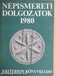 Népismereti dolgozatok 1980