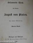 Gesammelte Werke des Grafen August von Platen In fünf Bänden IV. (gótbetűs) (töredék)