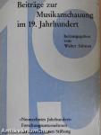 Beiträge zur Geschichte der Musikanschauung im 19. Jahrhundert