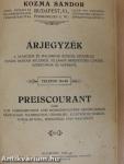 Árjegyzék a gyárüzem és malomipar részére szükséges összes műszaki kellékek, villamos berendezési czikkek, szerszámok és gépekről