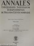 Annales Universitatis Scientiarum Budapestinensis de Rolando Eötvös nominatae XIX.