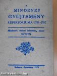 A Mindenes Gyűjtemény repertóriuma 1789-1792