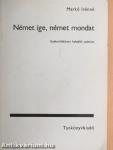 Német ige, német mondat