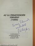 Az új privatizációs törvény (1995) (dedikált példány)