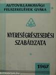 Autóvillamossági Felszerelések Gyára nyereségrészesedési szabályzata 1967.