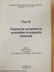 Summaria acroasium in sectionibus et symposiis factarum