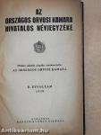 Az Országos Orvosi Kamara hivatalos névjegyzéke 1939.