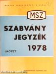 MSZ szabványjegyzék 1978 I-II.