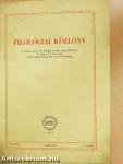 Filológiai Közlöny 1960/1-4.