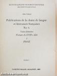 Publications de la chaire de langue et littérature francaise 4.