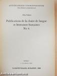 Publications de la chaire de langue et littérature francaise 4.