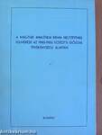 A magyar analítikai kémia helyzetének felmérése az 1980-1985 közötti időszak tevékenysége alapján