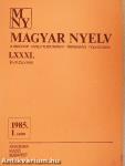 Magyar Nyelv 1985/1-4.