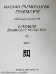 Magyar Éremgyűjtők Egyesülete Országos éremcsere közvetítés 1982/1