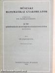 Műszaki matematikai gyakorlatok B. VII./1.