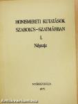 Honismereti kutatások Szabolcs-Szatmárban I.