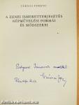 A zenei ismeretterjesztés népművelési formái és módszerei (dedikált példány)