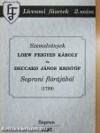 Szemelvények Loew Frigyes Károly és Deccard János Kristóf Soproni flórájából (1739)