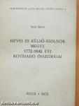 Heves és külső-Szolnok megye 1772-1849. évi rovásadó összeírásai