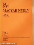 Magyar Nyelv 1984/4.
