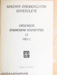 Országos Éremcsere Közvetítés 1985/1-3