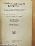 Természettudományi Közlöny 1922. január-deczember/Pótfüzetek a Természettudományi Közlönyhöz 1922. január-deczember