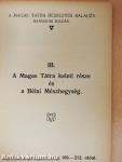 A Magas Tátra keleti része és a Bélai Mészhegység