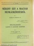 Néhány szó a magyar munkáskérdésről/Megemlékezés Károlyi Sándor grófról
